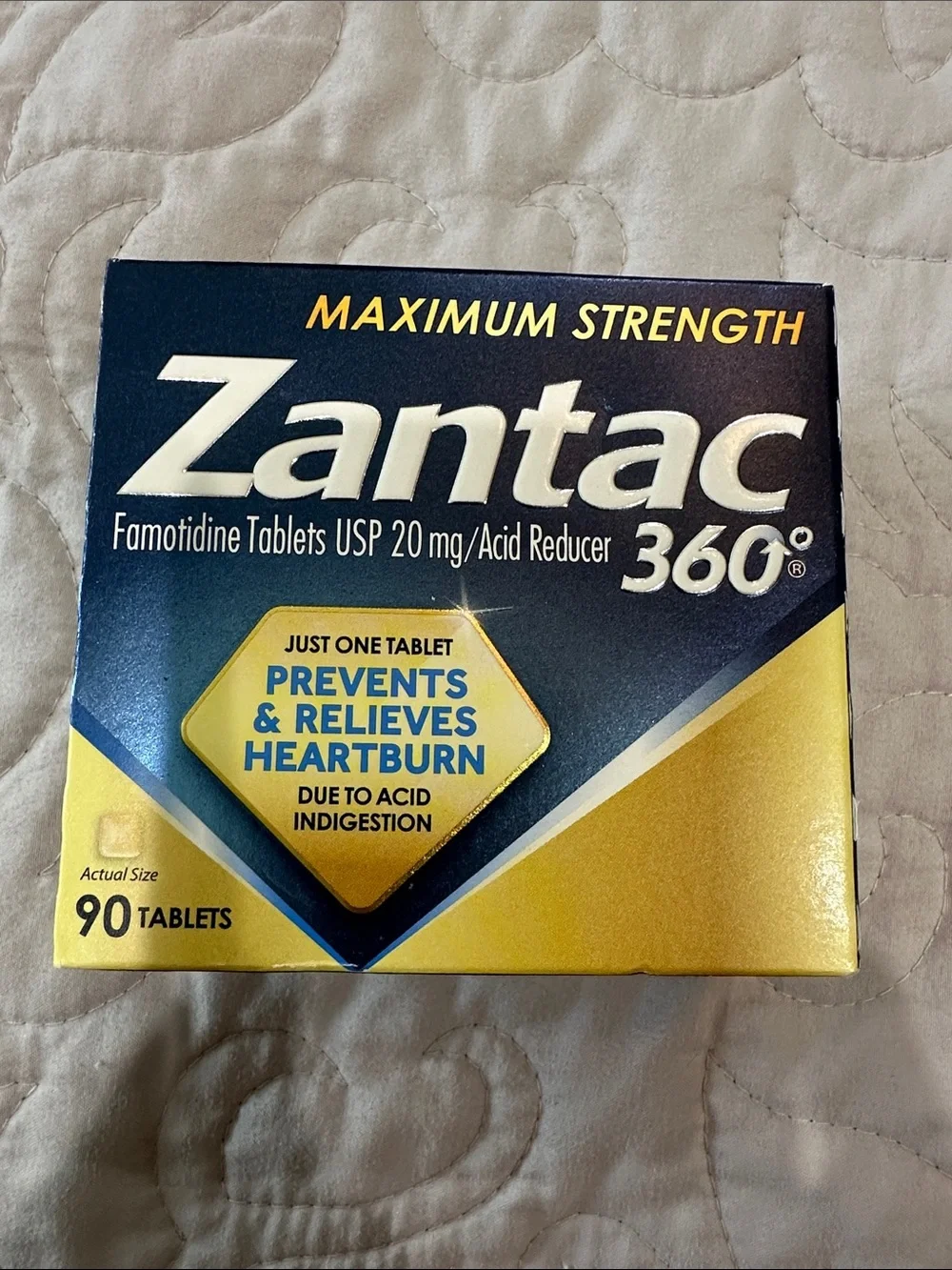 Zantac 360 Maximum Strength Heartburn Relief Tablets - Gold & Blue